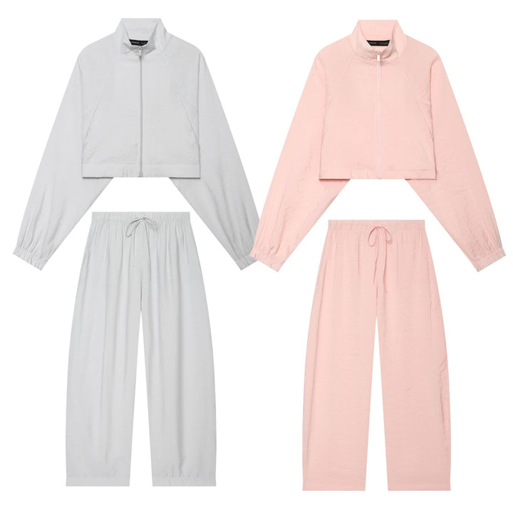 Women's loose linen-look lounge pants with elastic waistband and drawstring Mune Fashion