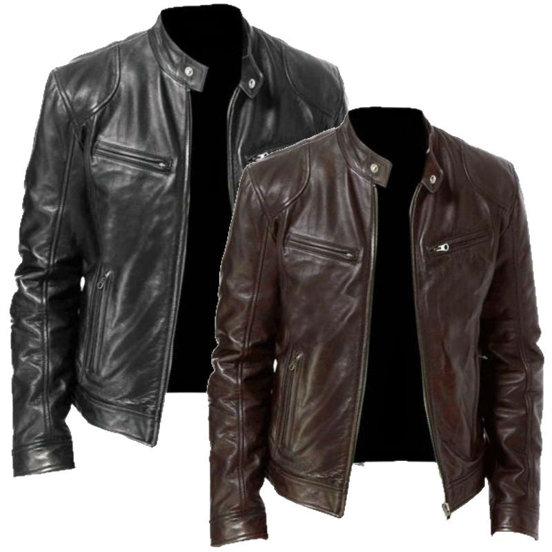 Men's Stylish Biker Leather Jacket Mune Fashion