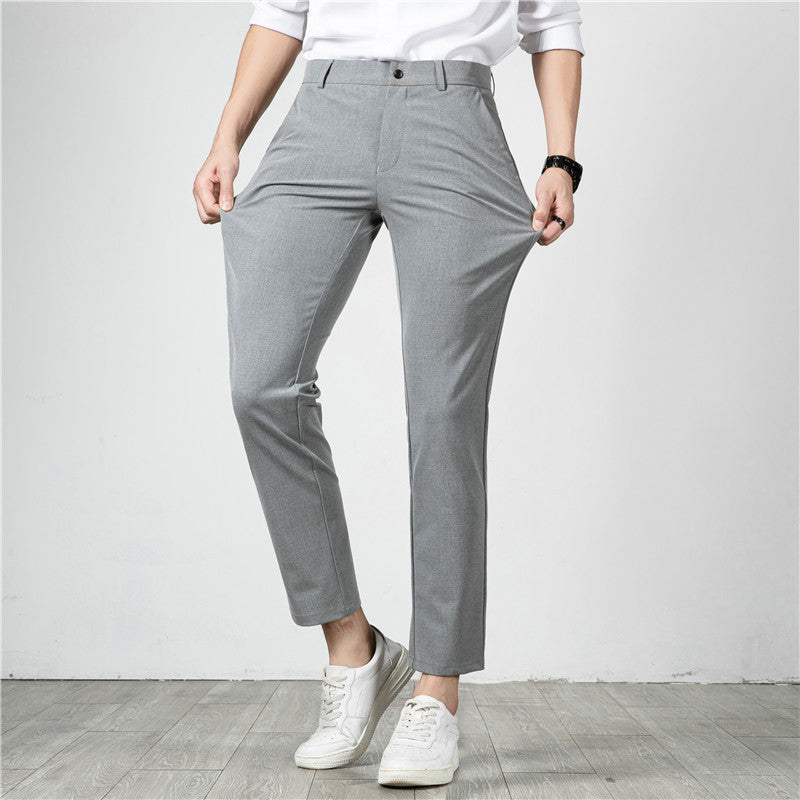 Men's Slim-Fit Stretch Trousers with Narrow Ankle Length Mune Fashion