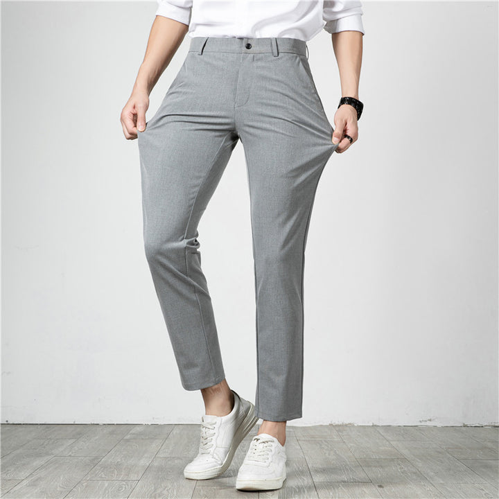 Men's Slim-Fit Stretch Trousers with Narrow Ankle Length Mune Fashion