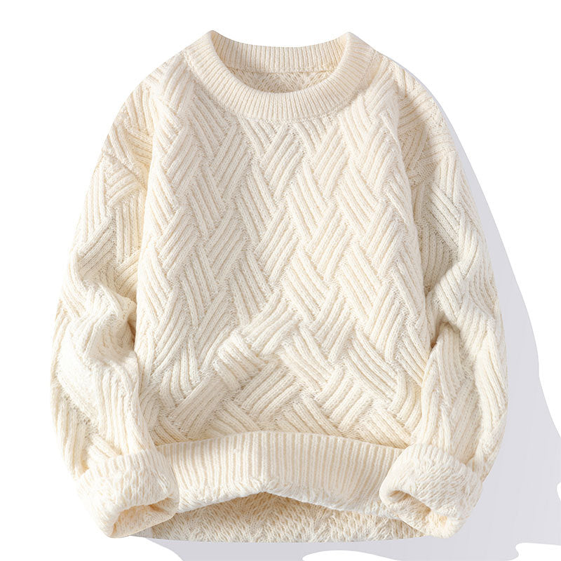 Women’s chunky knit oversized sweater with cable pattern and elastic ribbed hem Mune Fashion