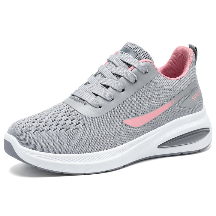 Women's breathable knit comfort sneakers with visible air chamber and shock-absorbing platform sole Mune Fashion
