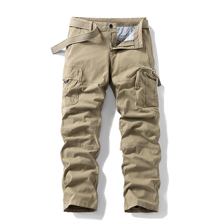 Men's Robust Utility Cargo Pants with Ergonomic Knee Inserts and Integrated Web Belt Mune Fashion