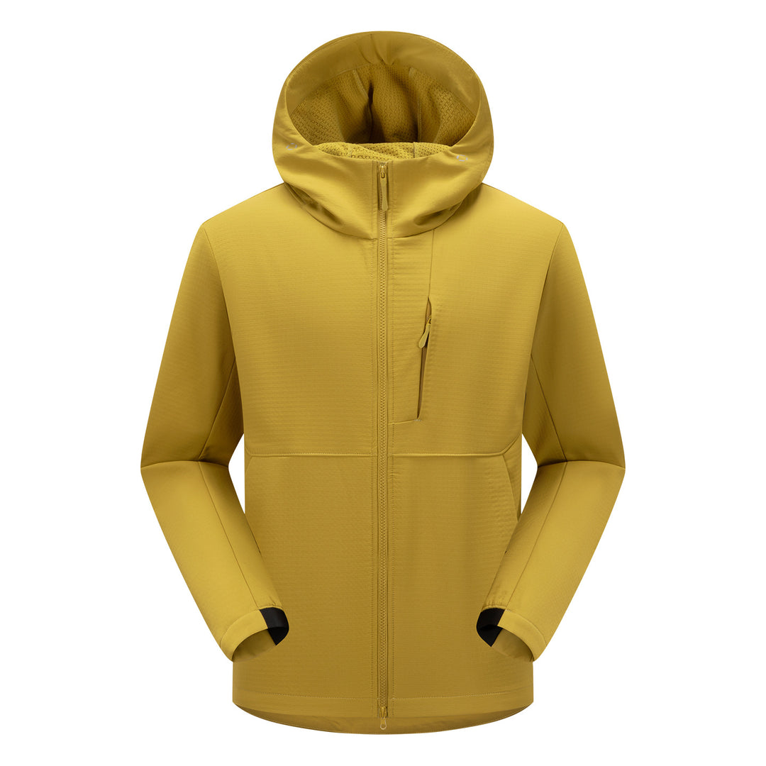 Men's softshell functional jacket with insulation, hood & two-way zipper Mune Fashion
