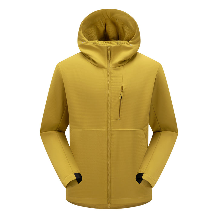 Men's softshell functional jacket with insulation, hood & two-way zipper Mune Fashion