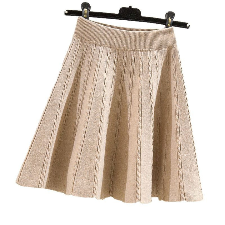 Women's Pleated Knit Skirt with High Waist Mune Fashion