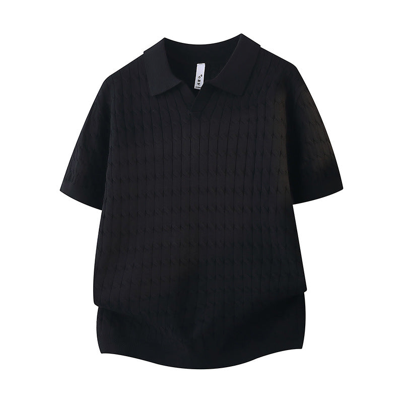 Women Structured Knit Polo Shirt Mune Fashion