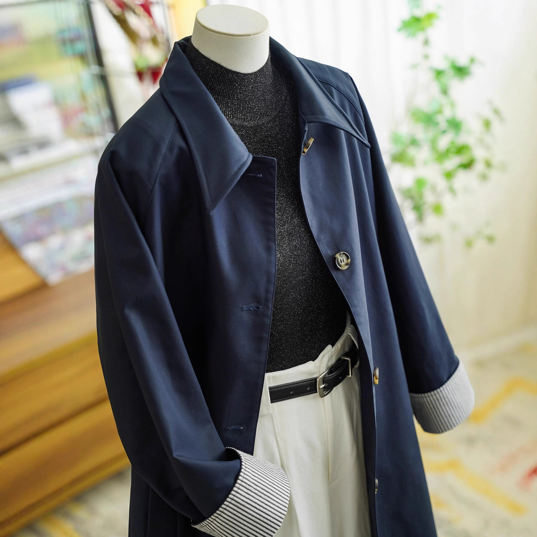 Women Elegant Trench Coat with Contrast Details Mune Fashion