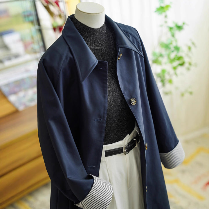 Women Elegant Trench Coat with Contrast Details Mune Fashion