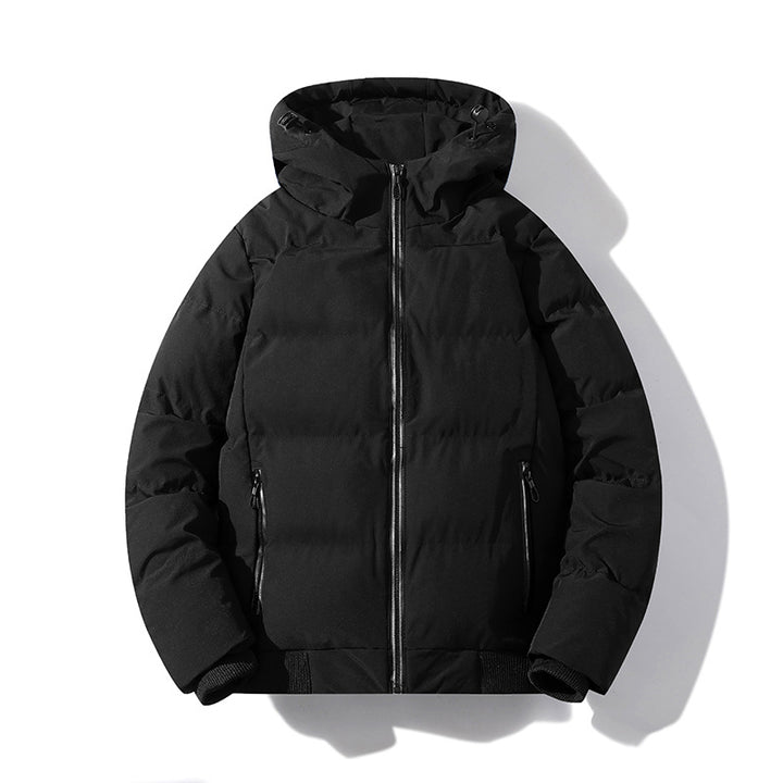 Men's Short Thermal Quilted Jacket with Hood, Matte Surface & Contrast Zippers Mune Fashion