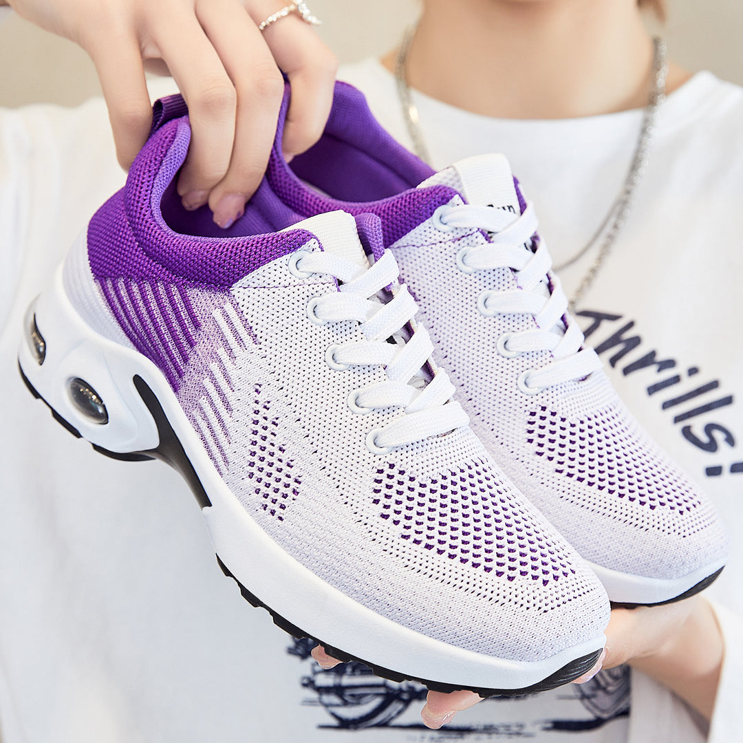 Women's breathable knit sneakers with air-cushioned sole and padded ankle closure Mune Fashion