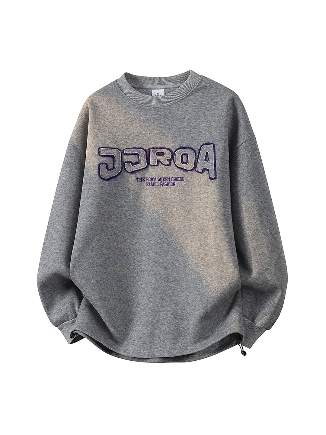 Women's Oversized Sweatshirt with Embroidered Logo, Rounded Hem & Dropped Shoulder Mune Fashion