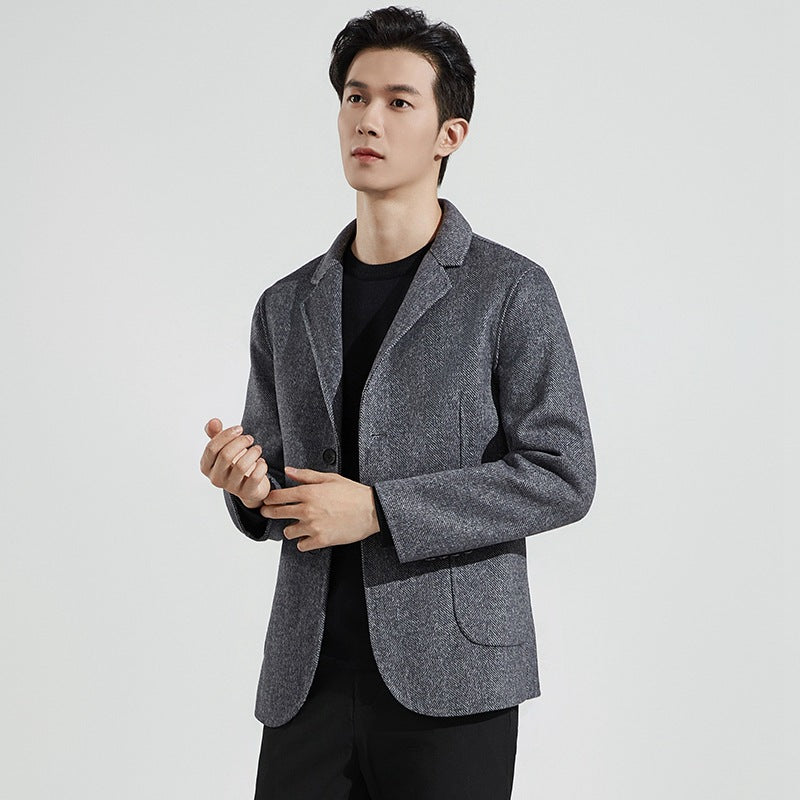 Men's Tailored Herringbone Blazer Drune