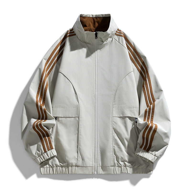 Men's sporty transitional jacket with high collar and zip pockets Mune Fashion