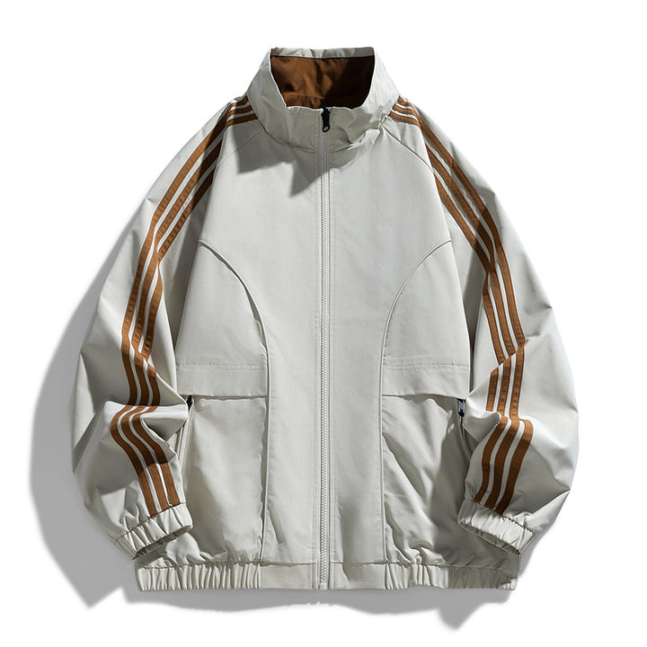 Men's sporty transitional jacket with high collar and zip pockets Mune Fashion