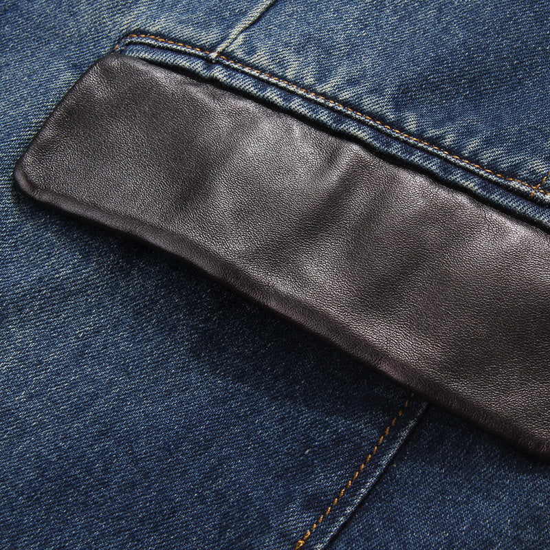 Men's Fashionable Denim Blazer with Fine Accents Mune Fashion