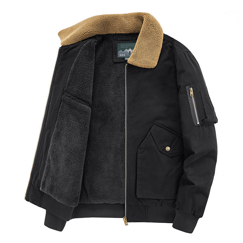 Men's Aviator Blouson with Sherpa Collar and Thermal Teddy Lining Mune Fashion