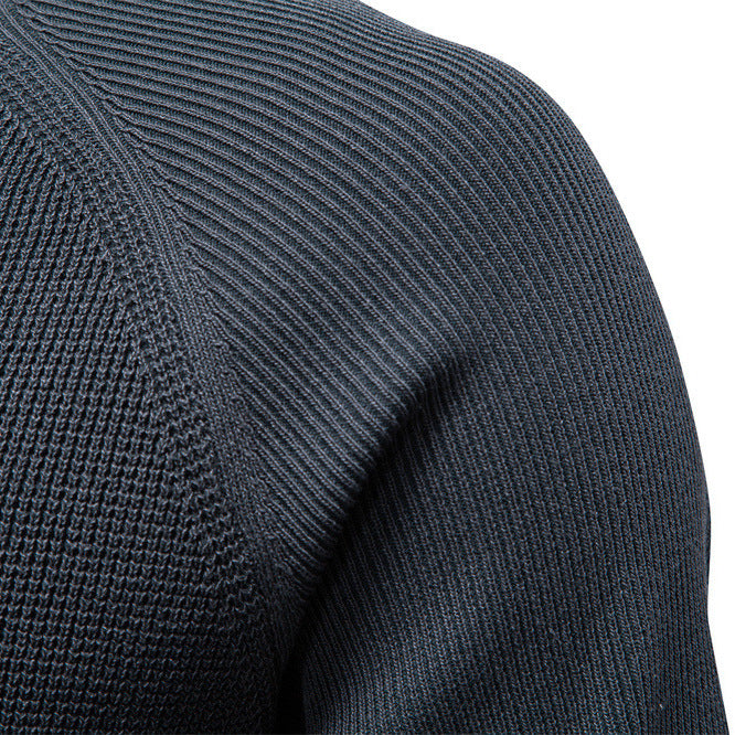 Men's medium thickness textured knit sweater with raglan sleeves and ribbed cuffs Mune Fashion
