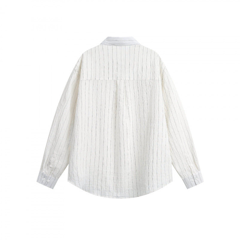 Unisex Oversized Lightweight Long Sleeve Shirt made of Cotton Blend with Chest Pocket Mune Fashion