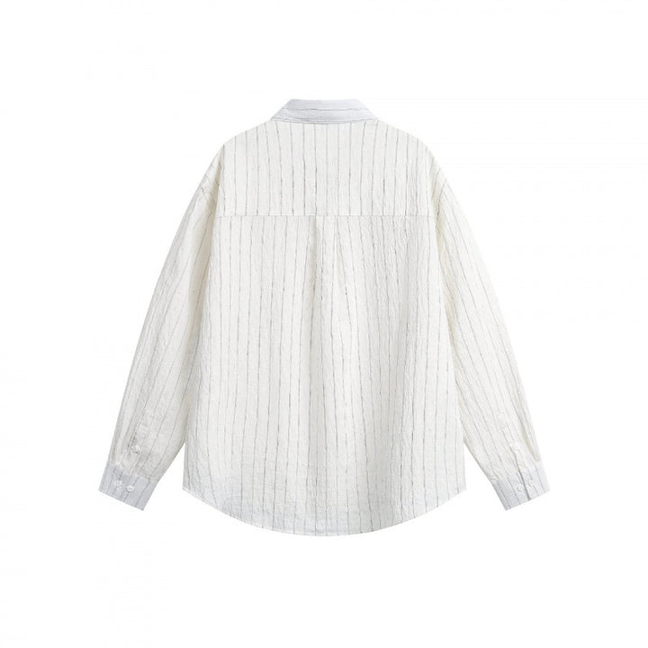 Unisex Oversized Lightweight Long Sleeve Shirt made of Cotton Blend with Chest Pocket Mune Fashion