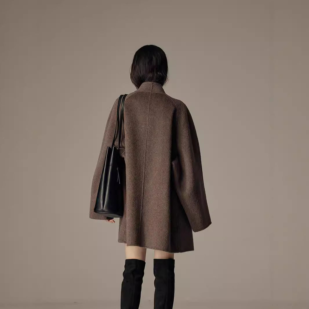 Women Stylish Oversized Wool Coat Mune Fashion