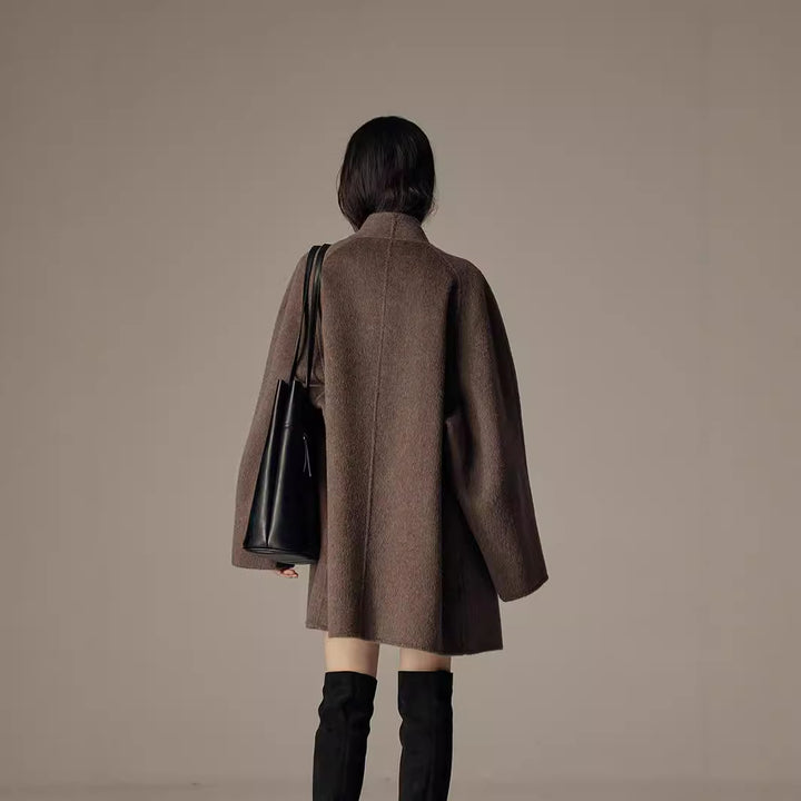 Women Stylish Oversized Wool Coat Mune Fashion