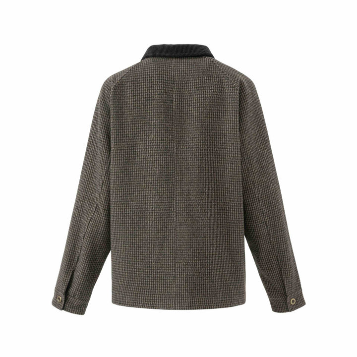 Men's double-breasted wool blend blouson with corduroy collar and patch pockets Mune Fashion