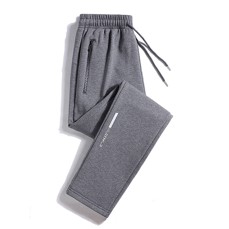 Men's Sporty Jogging Pants with Zipper Pocket, Drawstring, and Elastic Cuffs Mune Fashion