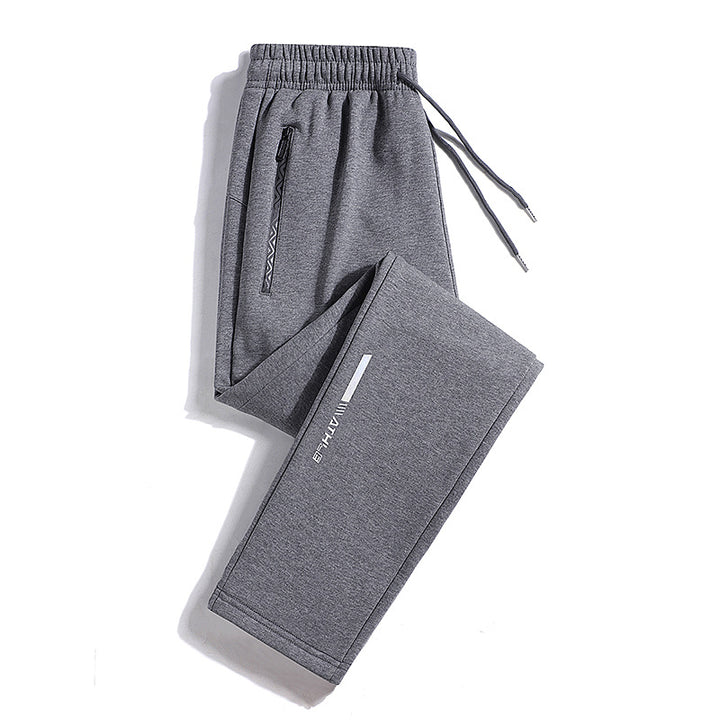 Men's Sporty Jogging Pants with Zipper Pocket, Drawstring, and Elastic Cuffs Mune Fashion