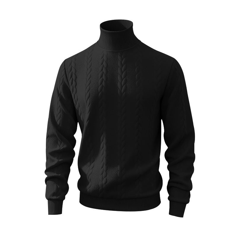 Men's chunky-knit turtleneck sweater with cable pattern and ribbed cuffs Mune Fashion