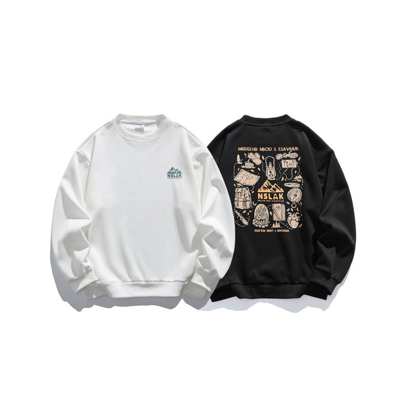 Unisex Loose Round Neck Sweatshirt with fine Waffle Structure Mune Fashion