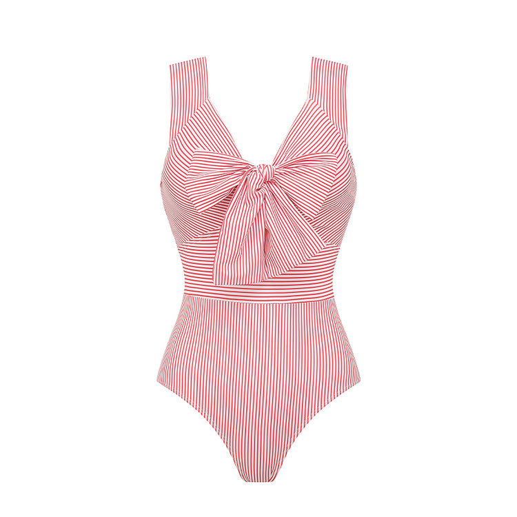 Women's Striped Bikini Set with Elegant Wrap Blouse and Fashionable Skirt Mune Fashion