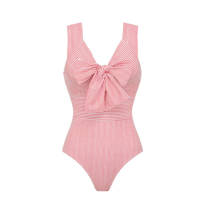 Women's Striped Bikini Set with Elegant Wrap Blouse and Fashionable Skirt Mune Fashion