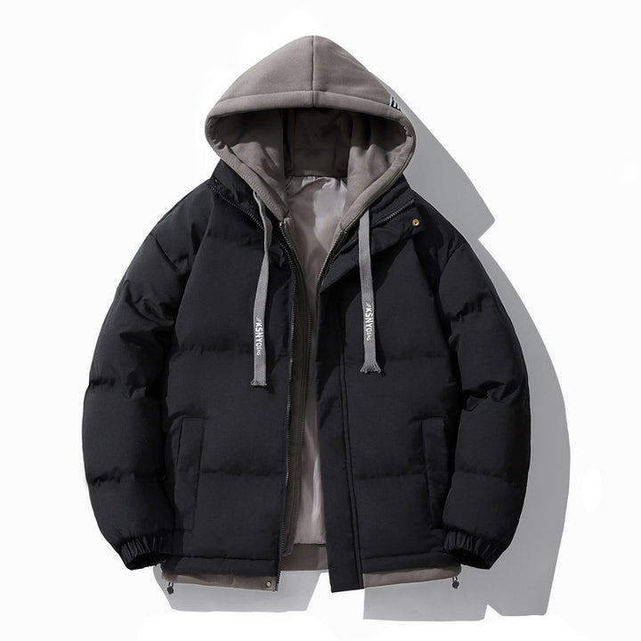 Men's padded quilted jacket with integrated hood layer and windproof outer shell Mune Fashion
