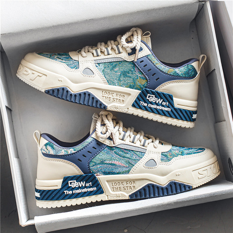 Women's stylish sneakers with unique floral design and sturdy tread sole Mune Fashion