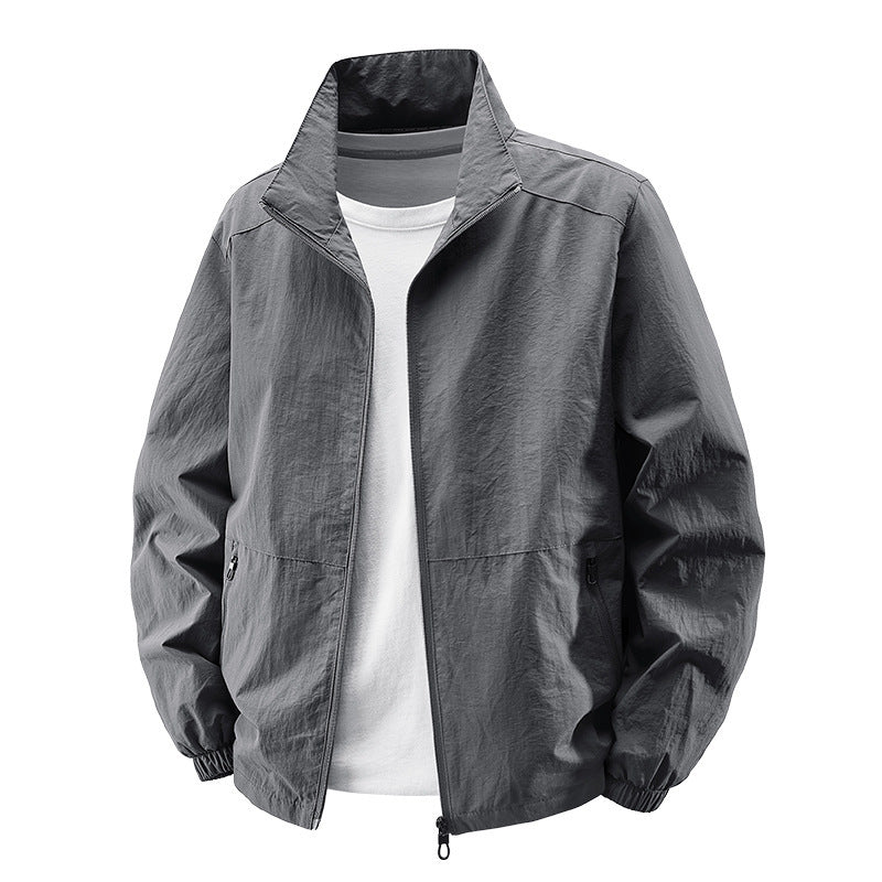 Men's Lightweight Transitional Jacket with High Collar Mune Fashion