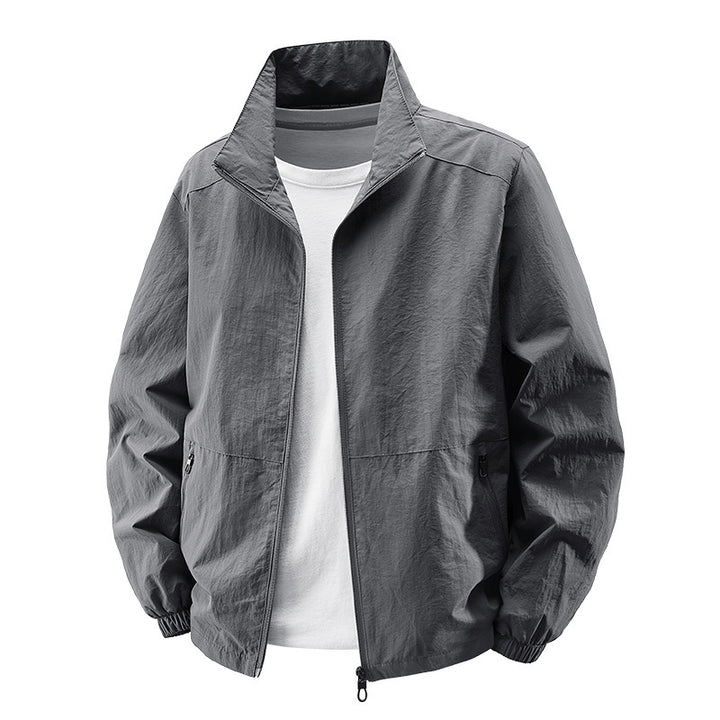 Men's Lightweight Transitional Jacket with High Collar Mune Fashion