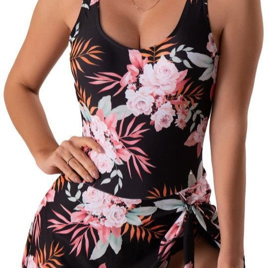 Women's swimwear with floral patterns and side tie bands Mune Fashion