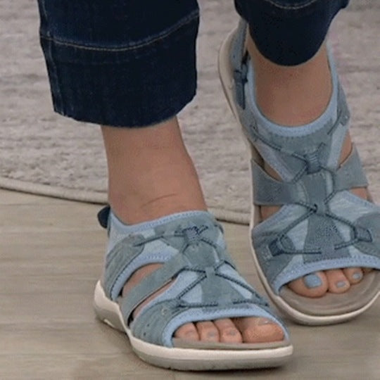 Women's Sporty Comfort Sandal with Padded Footbed and Velcro Heel Strap Mune Fashion