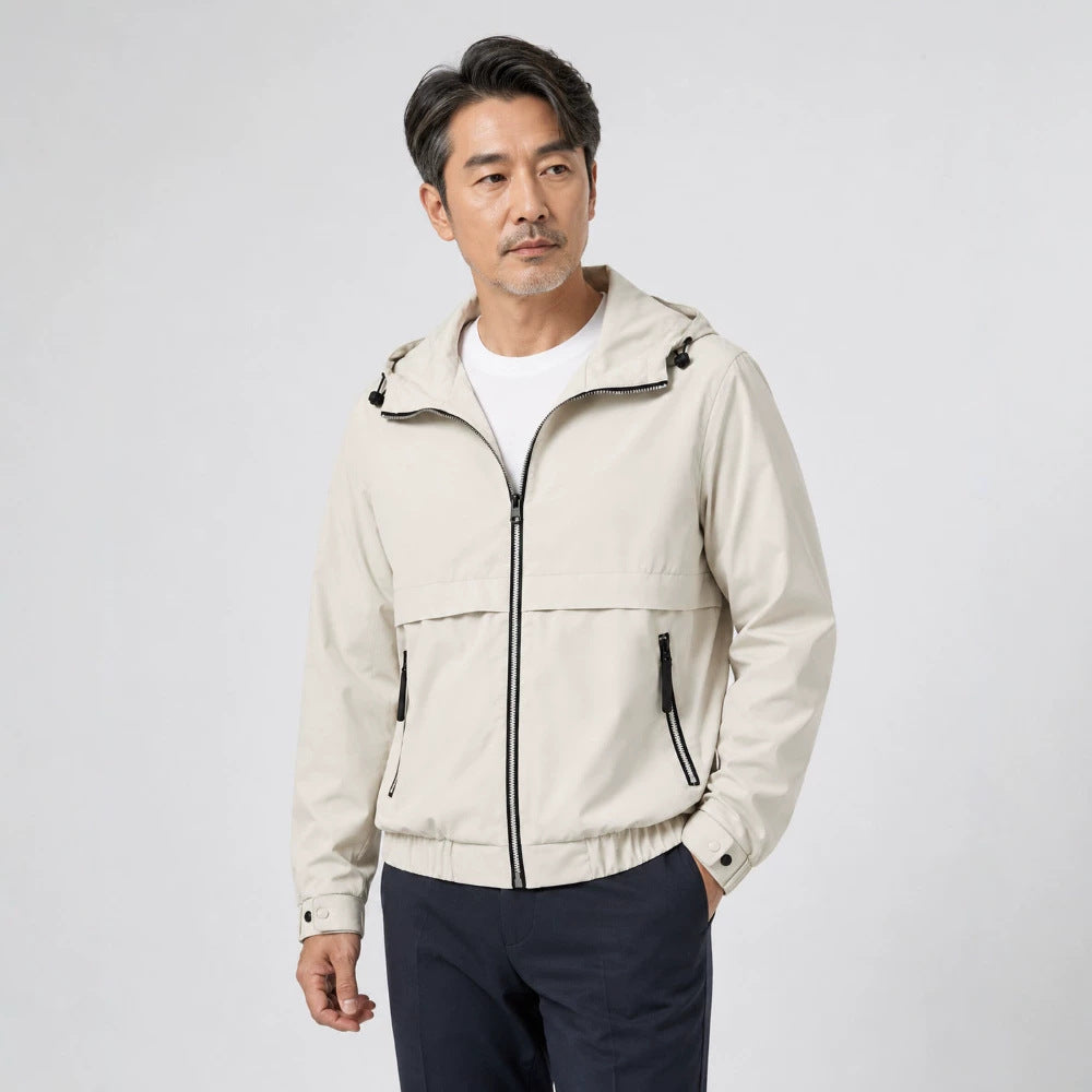 Men's Lightweight Rain Jacket with Adjustable Hood Mune Fashion