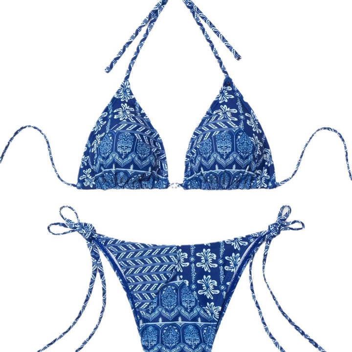 Women's triangle bikini with playful floral design and adjustable straps Mune Fashion