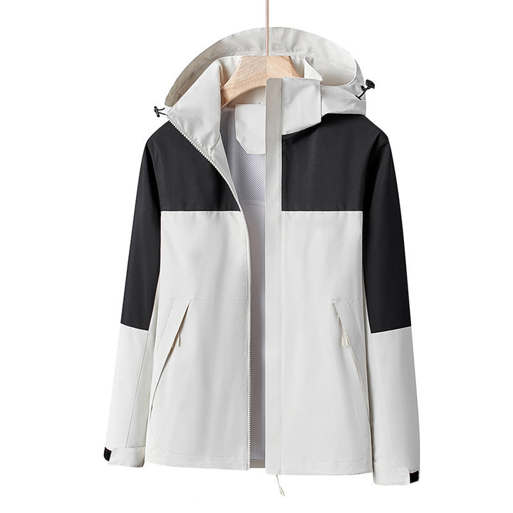 Men's Lightweight Windproof Softshell Rain Jacket with Hood and Contrast Trim Mune Fashion