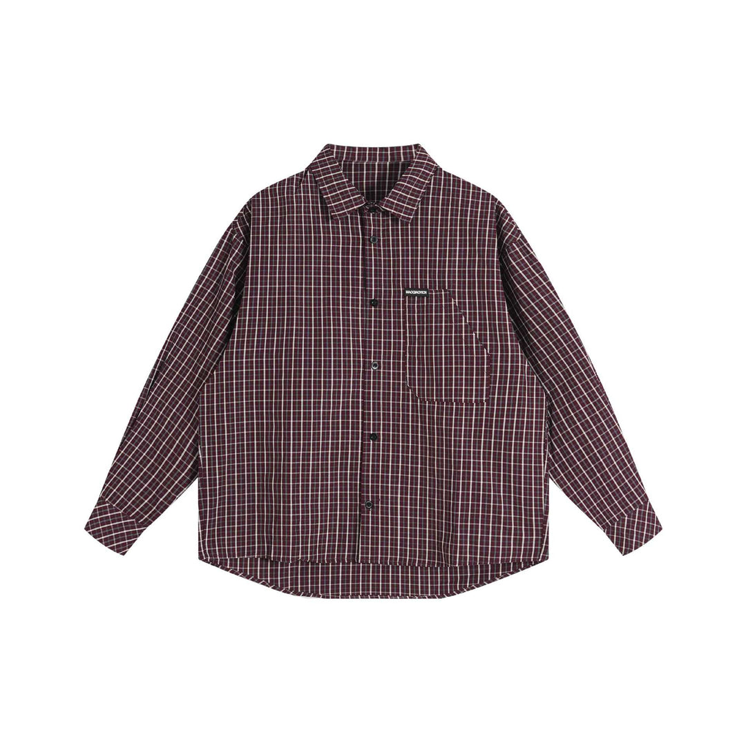 Unisex Boxy Shirt Jacket in oversized boxy cut with Kent collar, breast pocket, and extended back hem Mune Fashion