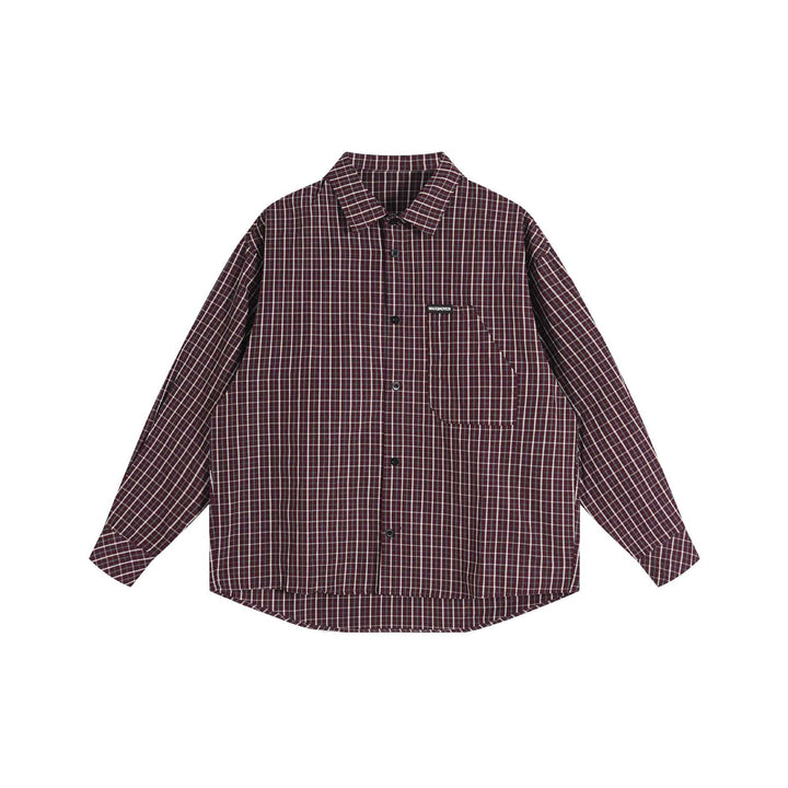 Unisex Boxy Shirt Jacket in oversized boxy cut with Kent collar, breast pocket, and extended back hem Mune Fashion