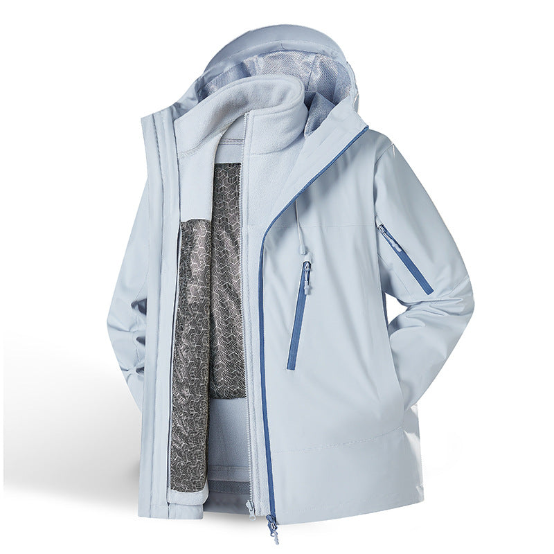 Women's two-piece waterproof functional jacket set with removable fleece inner jacket Mune Fashion