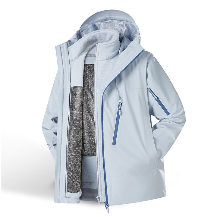 Women's two-piece waterproof functional jacket set with removable fleece inner jacket Mune Fashion