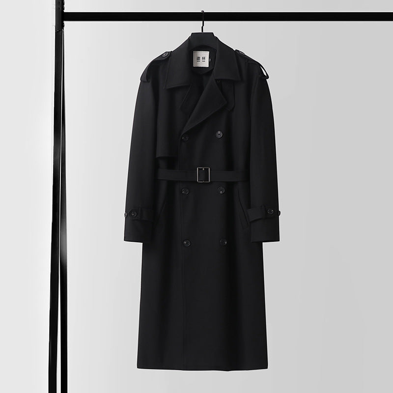 Women's classic double-breasted trench coat with waist belt and shawl collar Mune Fashion