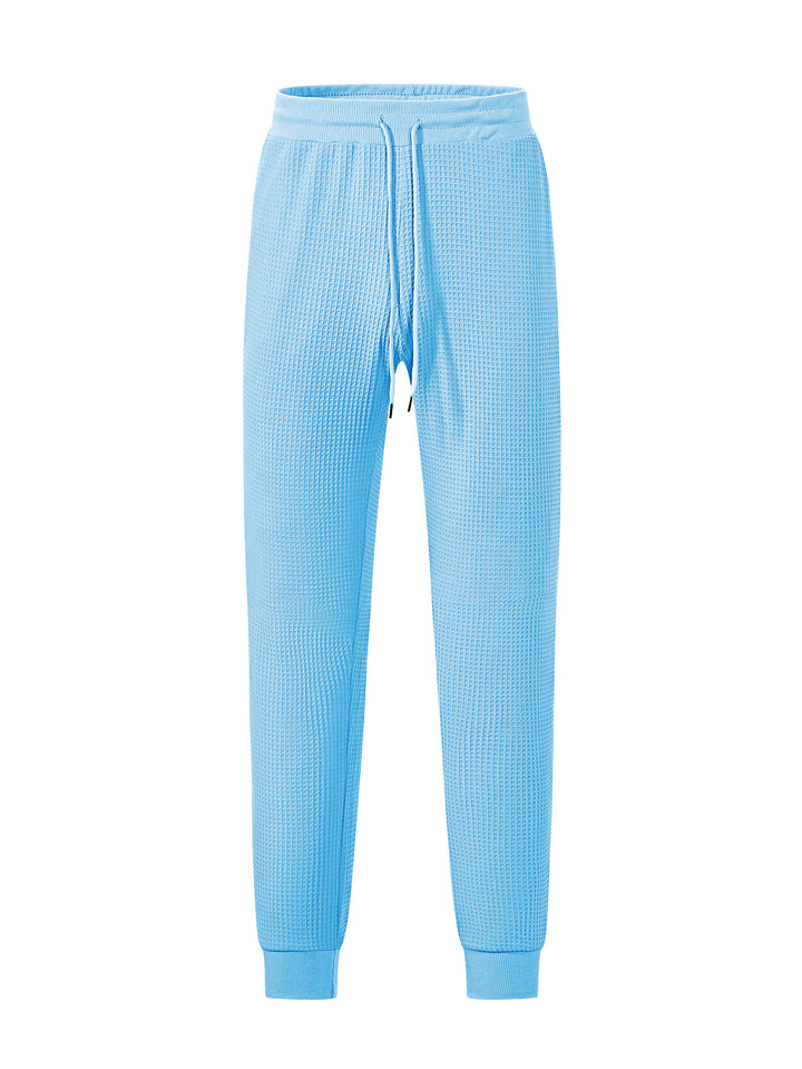 Men's fine-structured jersey lounge pants tapered cut with drawstring waistband and ribbed leg openings Mune Fashion
