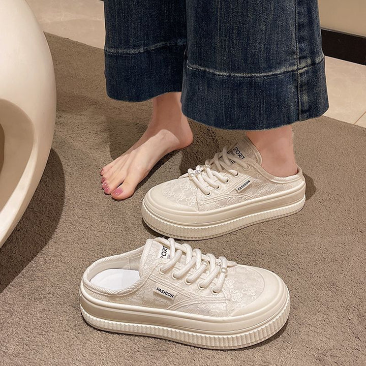 Women's Lace-Up Platform Sneakers with Decorative Details Mune Fashion
