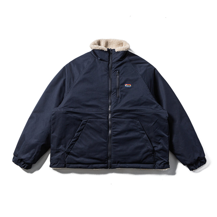 Unisex Teddy-Fleece Jacket with Nylon Panels, Stand-up Collar and Drawstring Mune Fashion